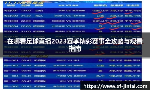 在哪看足球直播2023赛季精彩赛事全攻略与观看指南